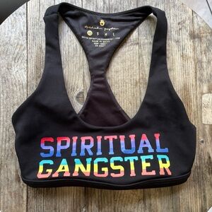 NW0T Spiritual Gangster Women’s XS Cropped Top Black & Color Workout/Yoga Bra